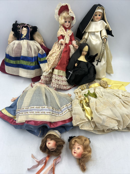 Vintage Fashion Dolls Parts Clothes Sleep Eyes 6” 9”