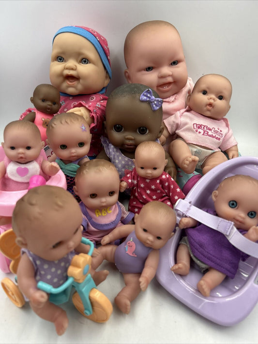 Adorable Lot of All Vinyl and Vinyl & Cloth Baby Dolls by Berenguer 5"-14"
