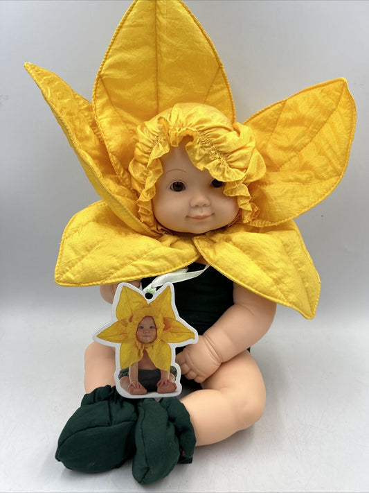 Vintage 1998 Anne Geddes Baby Sunflower Doll Large 15”