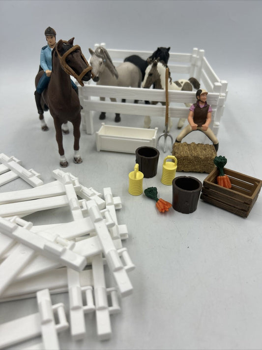 Schleich Horse Club Lot Fence Fencing Riders Accessories Horses Replacement Pcs