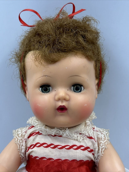 VTG  12 AMERICAN CHARACTER BABY DOLL TINY TEARS HARD HEAD VINYL BODY  1958 AO