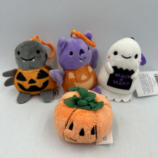 Animal Adventure Plush Stuffed Pumpkin Halloween Lot  Ghost Bat Backpack Clips