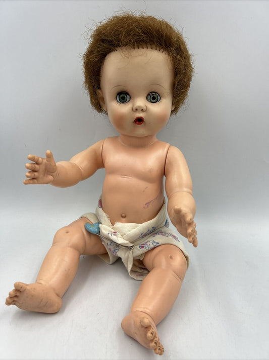 Vintage Vinyl Drink and Wet Baby Doll 15" Unmarked