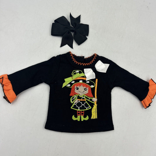 Adorable Halloween Witch Shirt for 18'' dolls American Fashion World & Hairbow